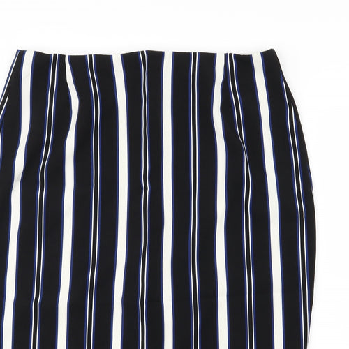 River Island Womens Black Striped  Straight & Pencil Skirt Size 16