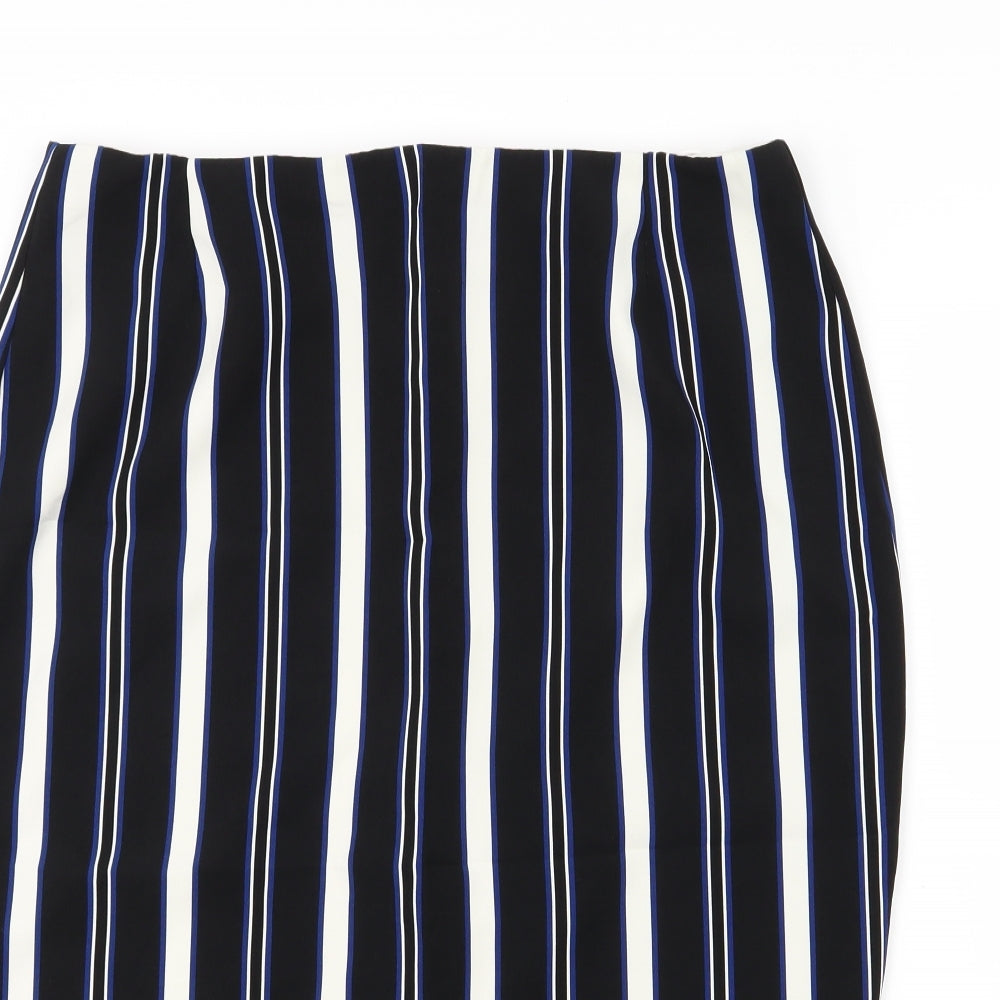 River Island Womens Black Striped  Straight & Pencil Skirt Size 16