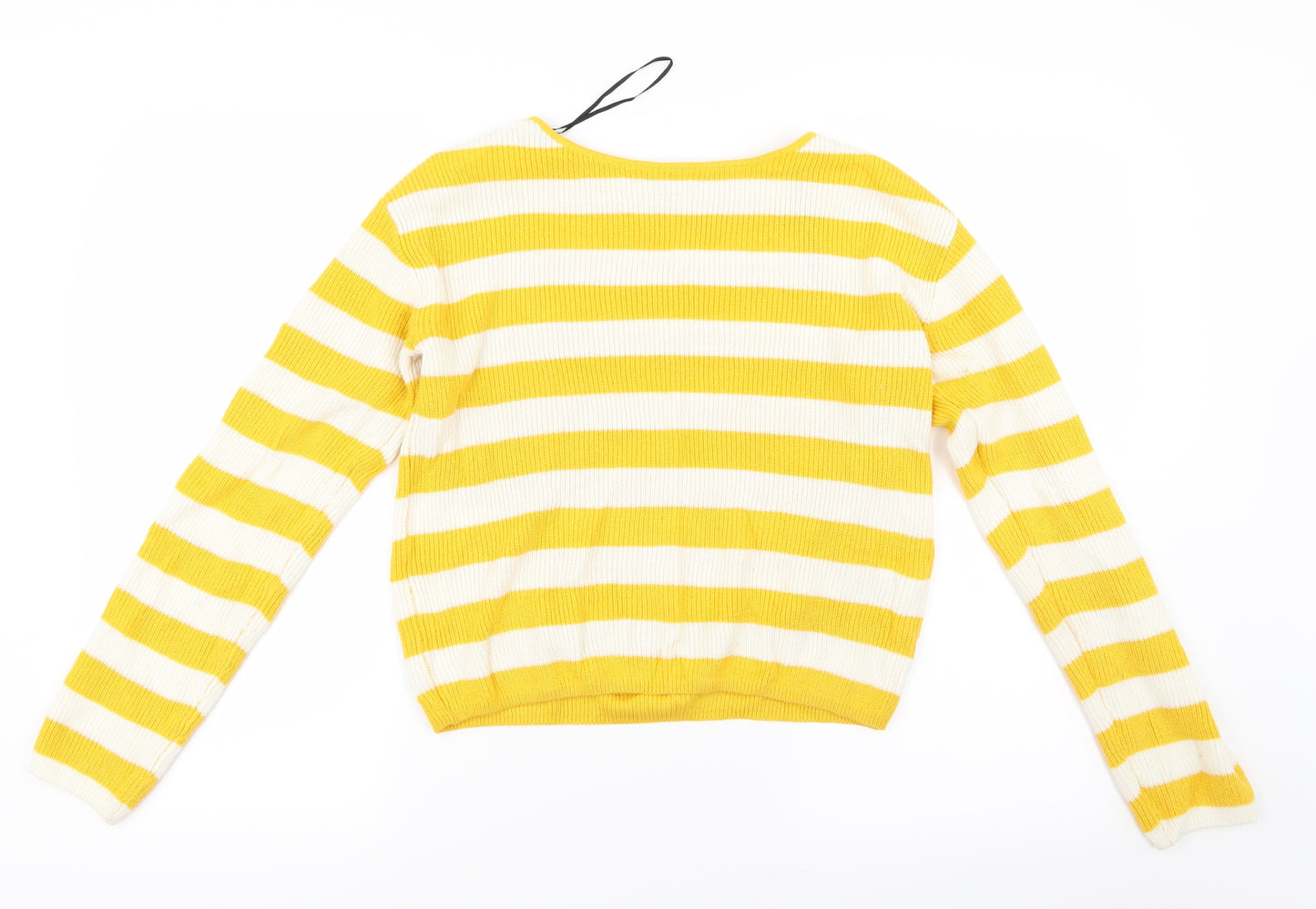 H&M Girls Yellow Striped Knit Pullover Jumper Size 15 Years