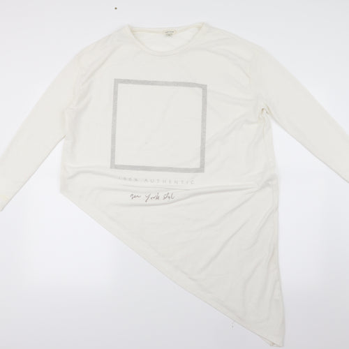 River Island Womens White   Basic T-Shirt Size 12