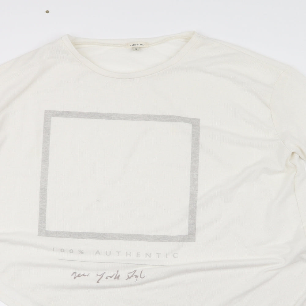 River Island Womens White   Basic T-Shirt Size 12