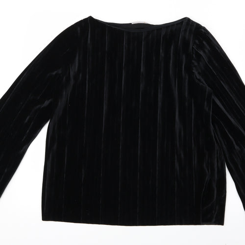 Per Una Womens Black  Velvet Basic Blouse Size 12