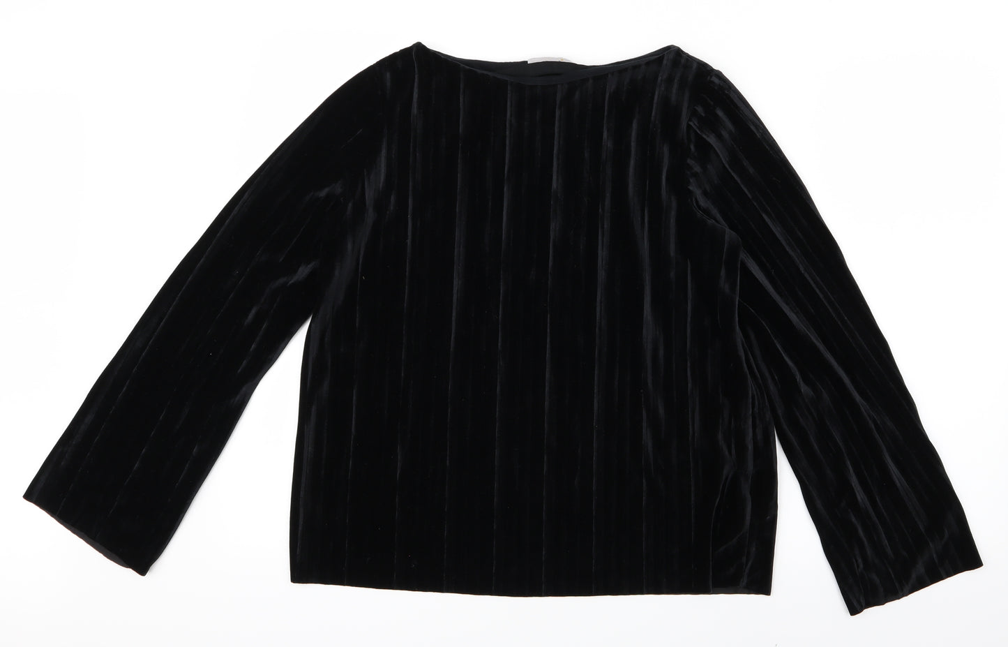 Per Una Womens Black  Velvet Basic Blouse Size 12