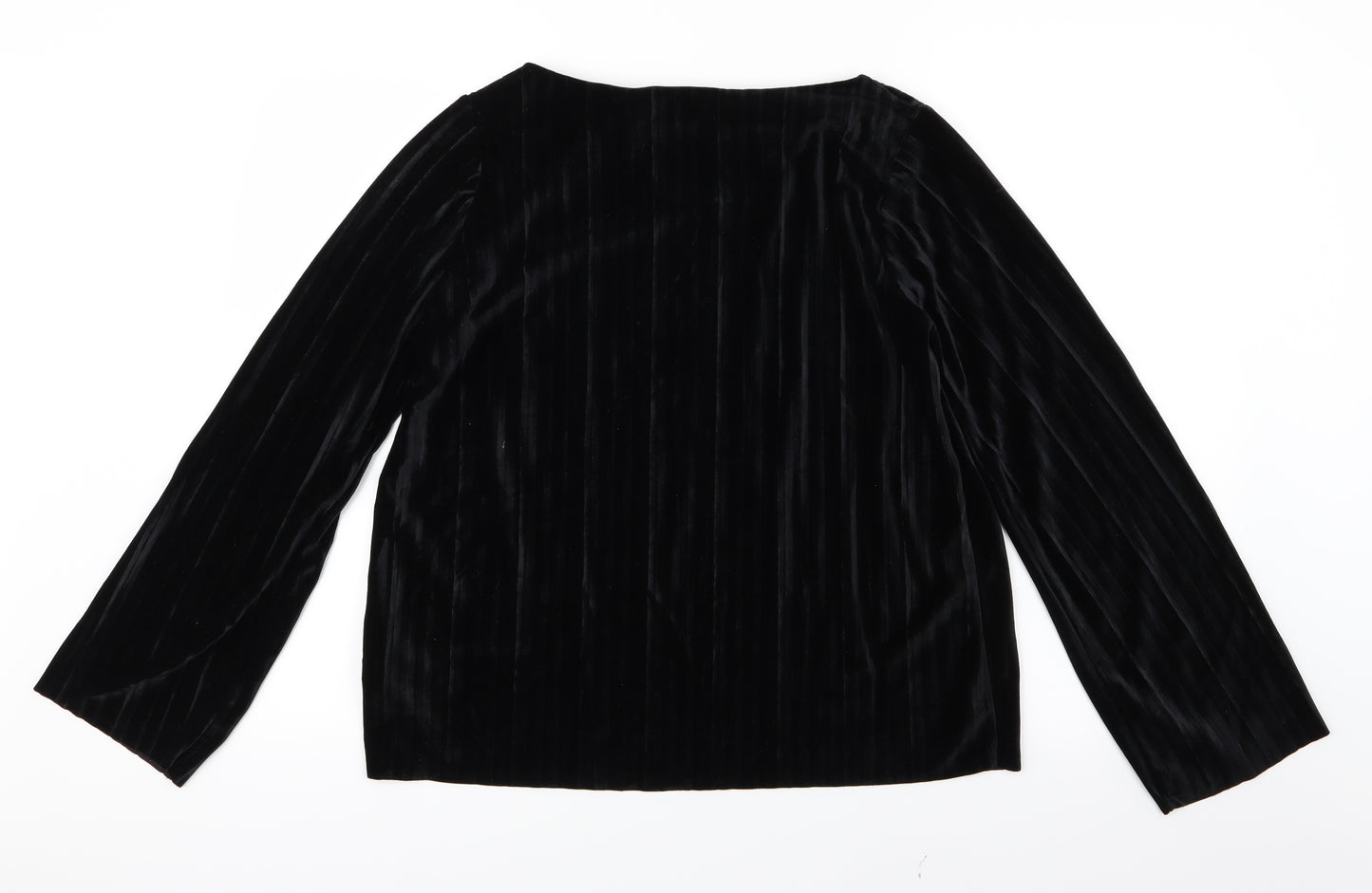Per Una Womens Black  Velvet Basic Blouse Size 12