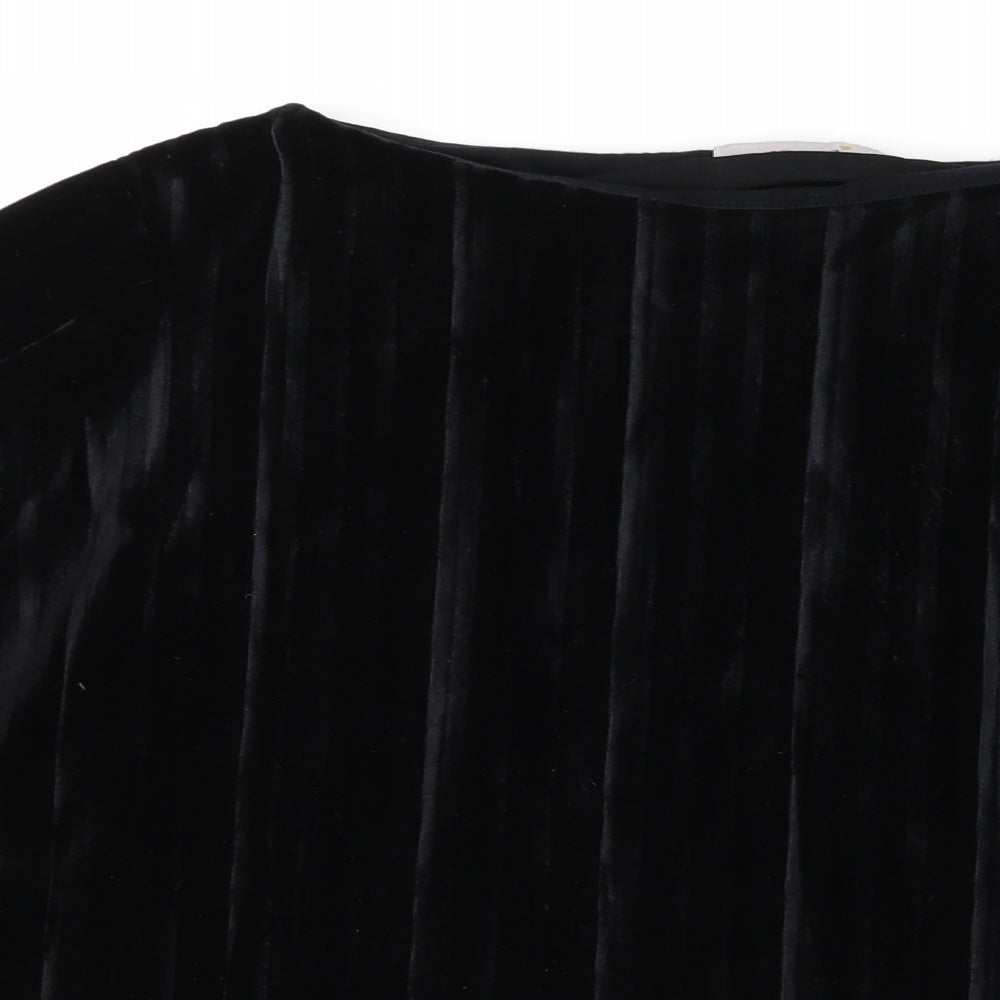 Per Una Womens Black  Velvet Basic Blouse Size 12