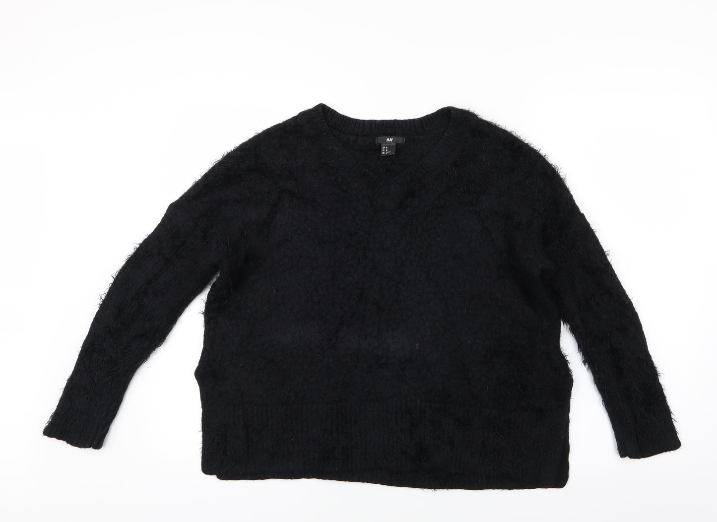 H&M Womens Black  Knit Pullover Jumper Size 10