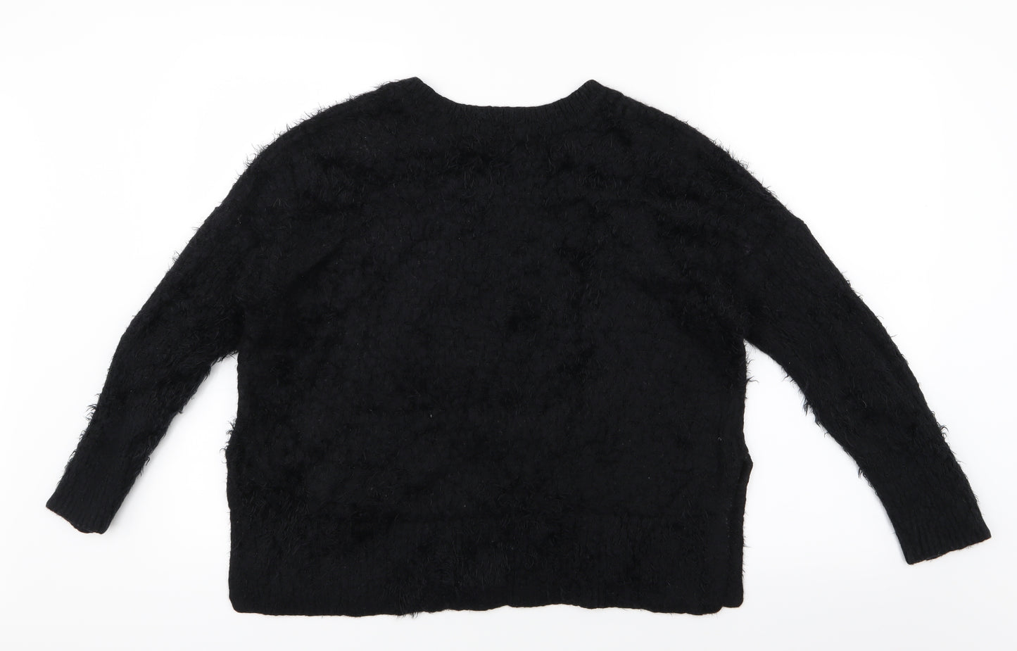 H&M Womens Black  Knit Pullover Jumper Size 10