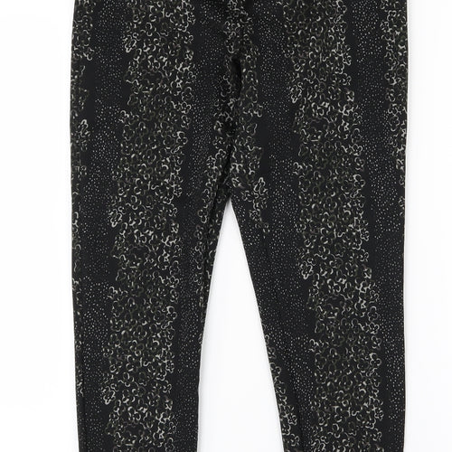 NEXT Womens Black Geometric  Capri Leggings Size 12 L27 in