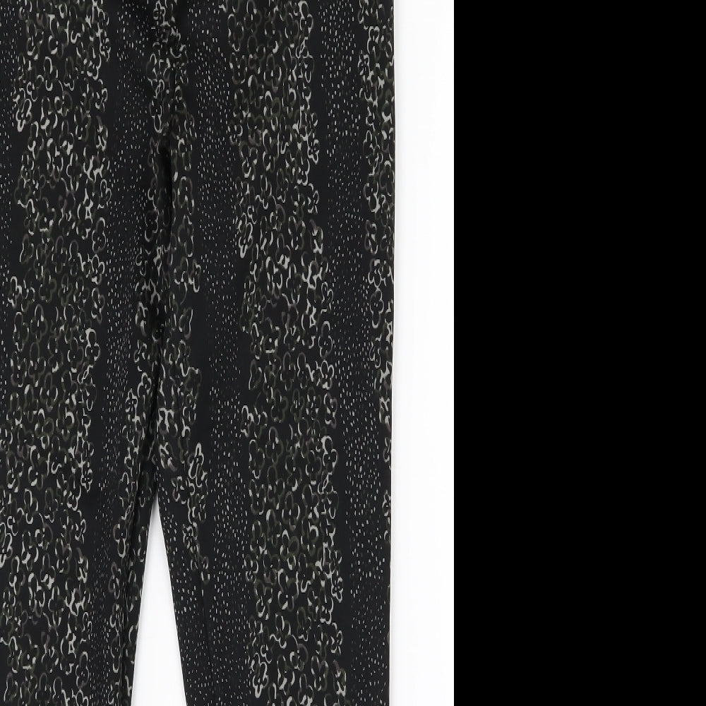 NEXT Womens Black Geometric  Capri Leggings Size 12 L27 in