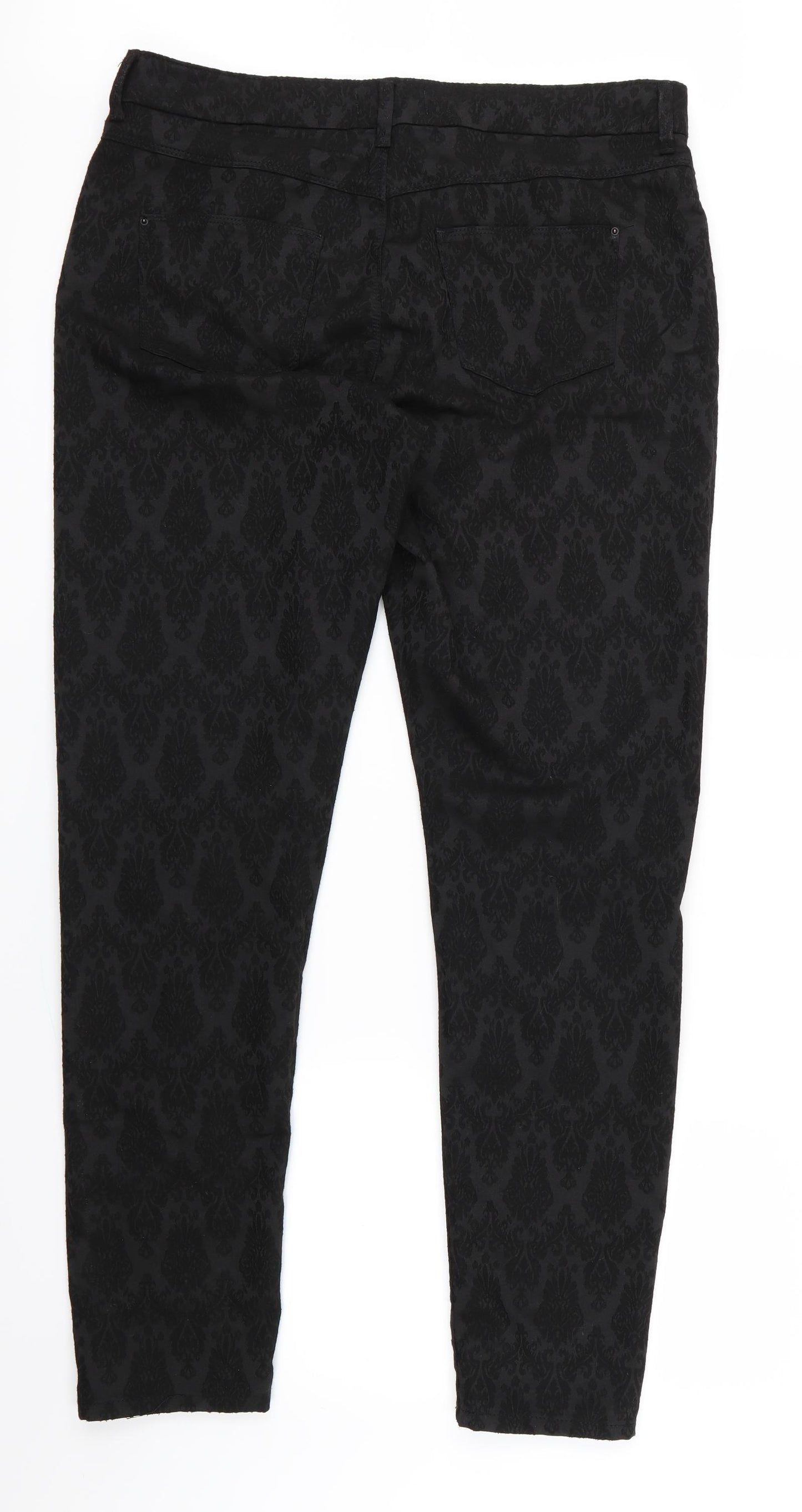 Marks and Spencer Womens Black Geometric  Jegging Jeans Size 16 L31.5 in