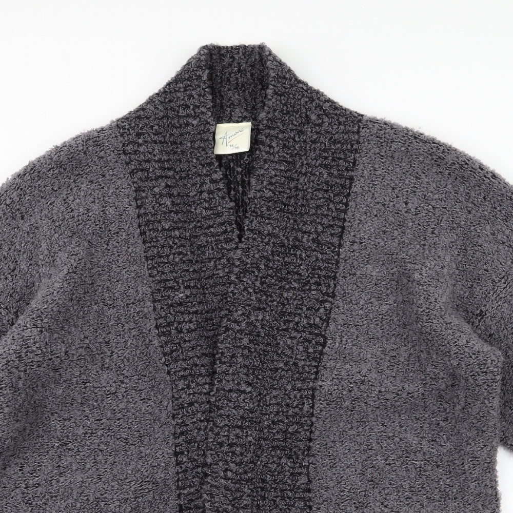 Amani Womens Grey  Knit Cardigan Jumper Size 14