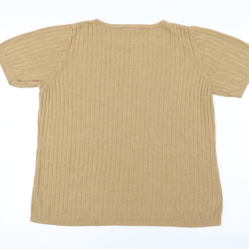 BHS Womens Beige  Knit Basic T-Shirt Size 18