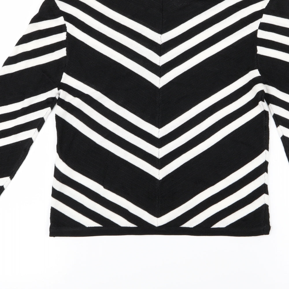Warehouse Womens Black Striped  Basic Blouse Size 6