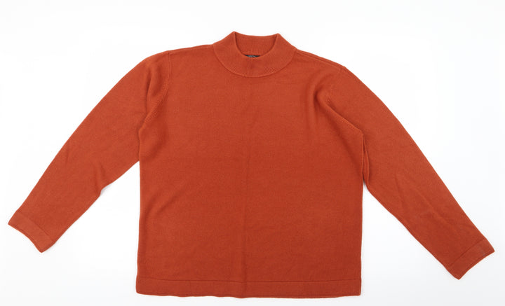 BM Womens Orange Knit Pullover Jumper Size M