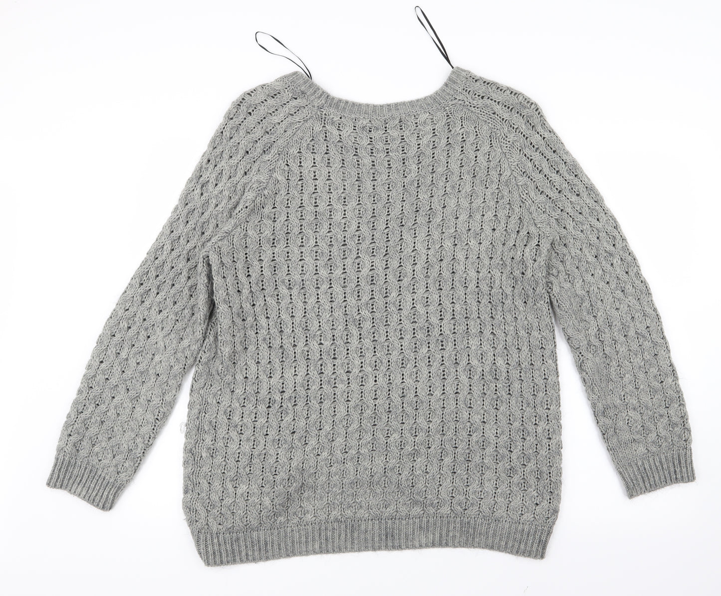 H&M Womens Grey  Knit Pullover Jumper Size 10