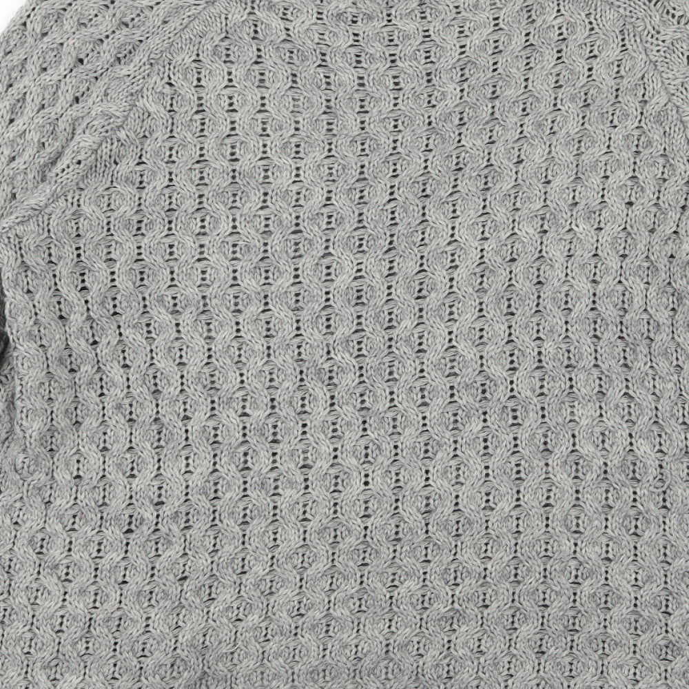 H&M Womens Grey  Knit Pullover Jumper Size 10