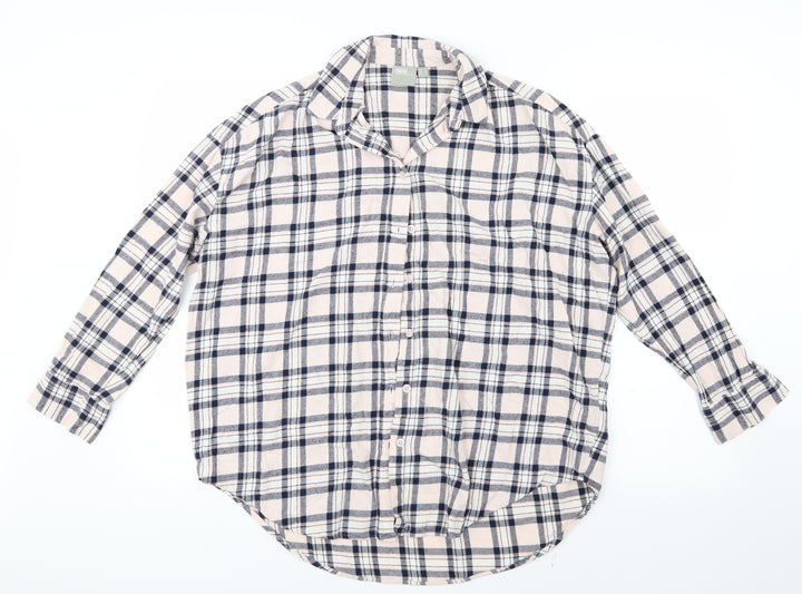 ASOS Womens Pink Check Basic Button-Up Size 8