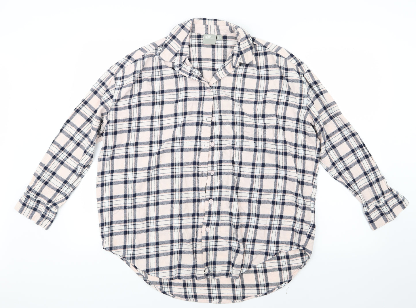 ASOS Womens Pink Check  Basic Button-Up Size 8
