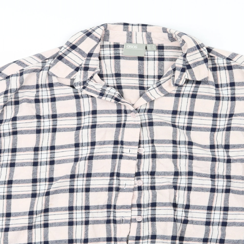 ASOS Womens Pink Check  Basic Button-Up Size 8