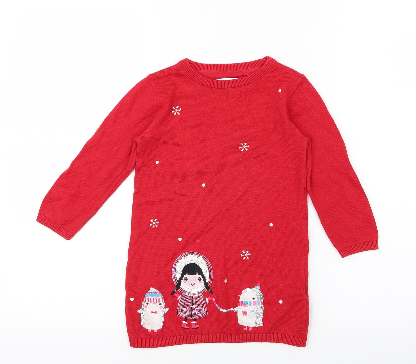 Blue Zoo Girls Red   Jumper Dress  Size 2-3 Years  - Christmas