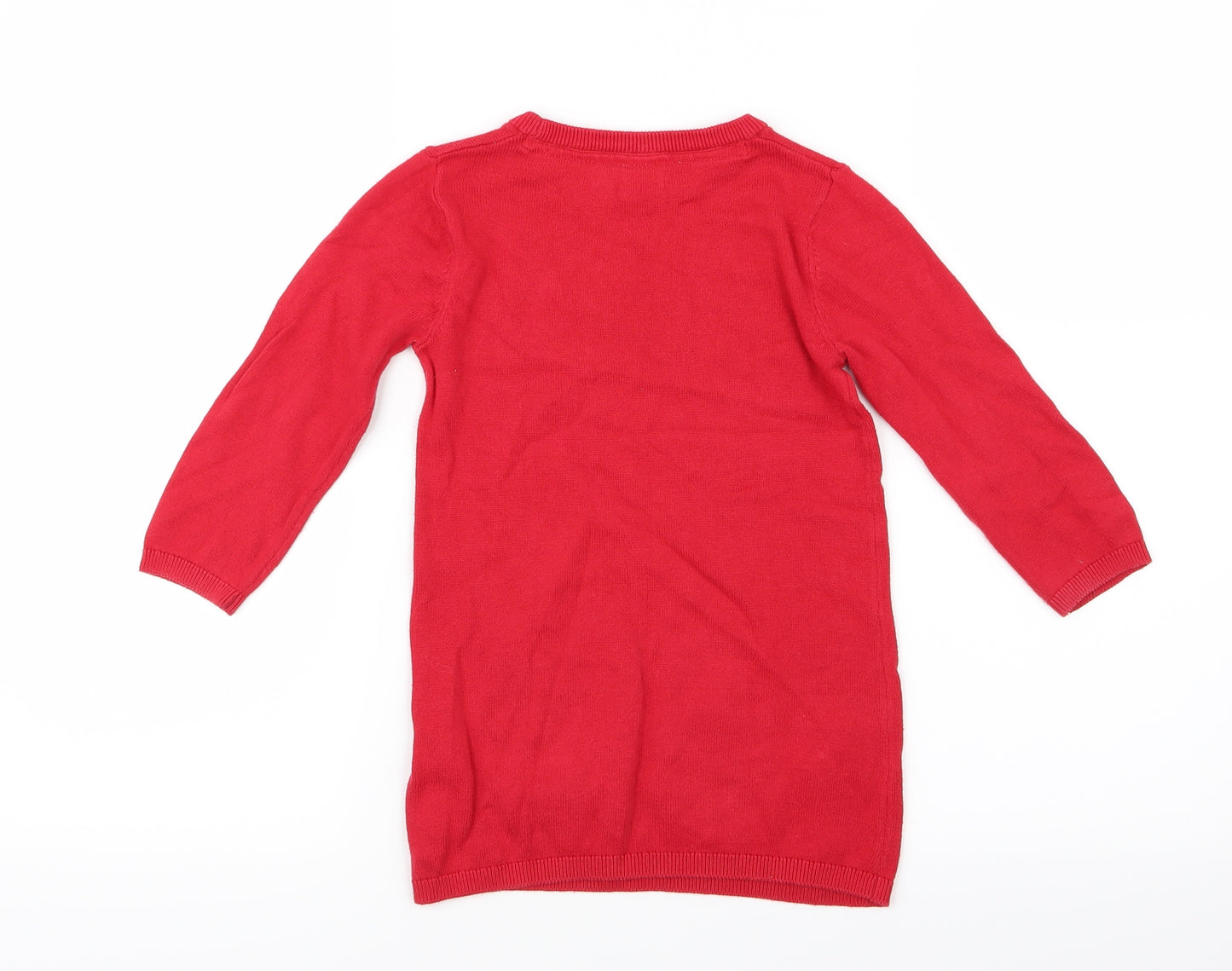 Blue Zoo Girls Red   Jumper Dress  Size 2-3 Years  - Christmas