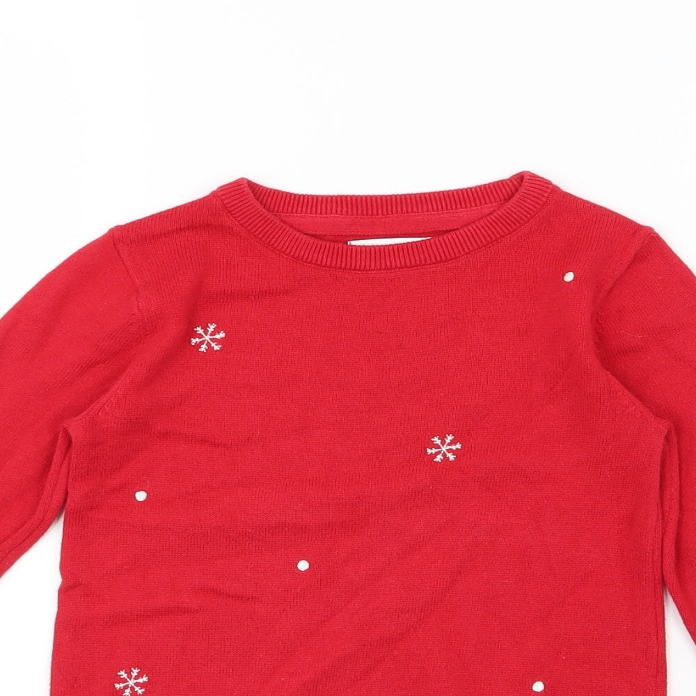 Blue Zoo Girls Red   Jumper Dress  Size 2-3 Years  - Christmas