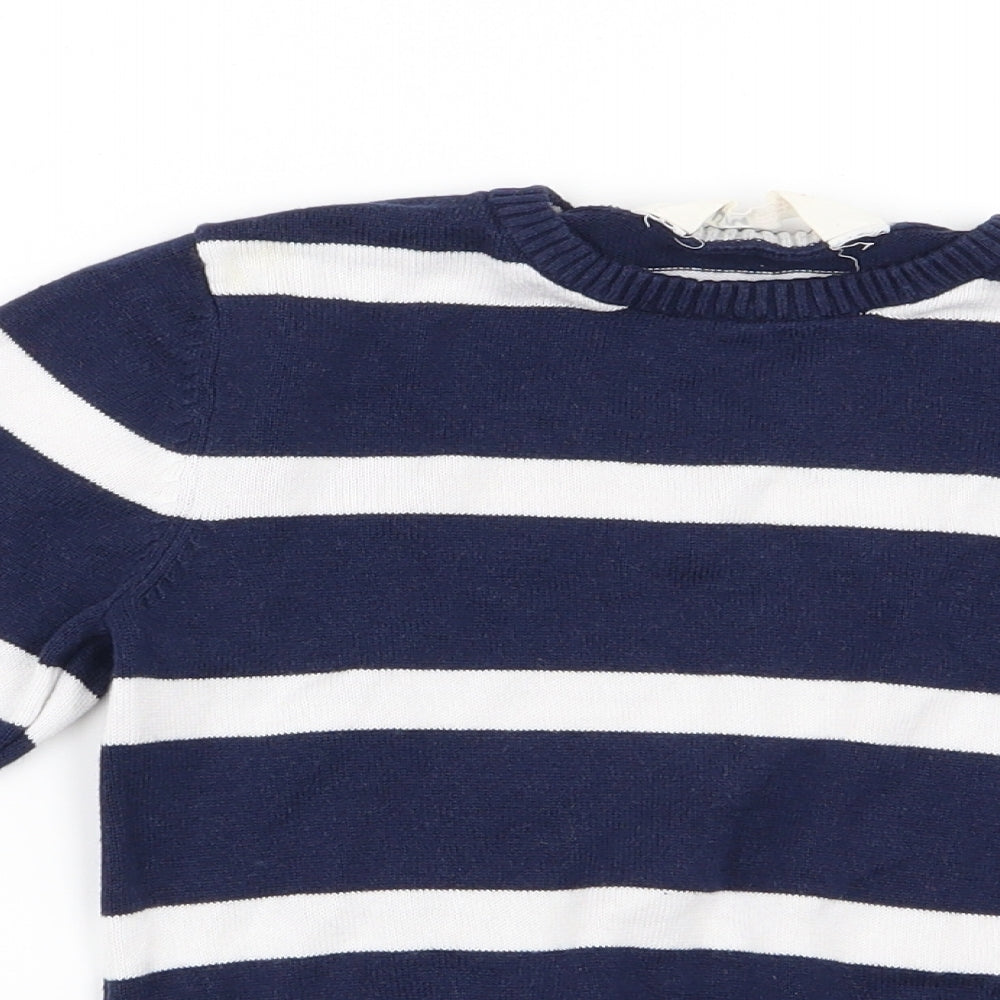H&M Boys Blue Striped  Pullover Jumper Size 5-6 Years