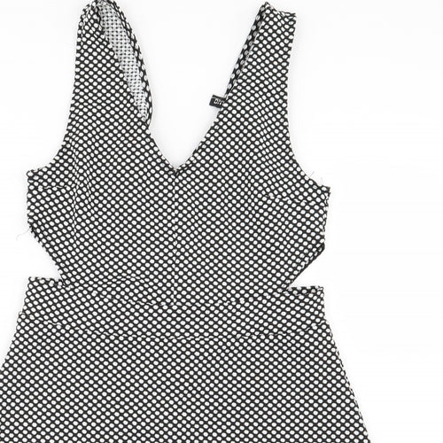Divided by H&M Womens White Polka Dot  Mini  Size 10