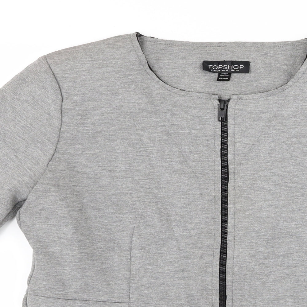 Topshop Womens Grey   Jacket  Size 10