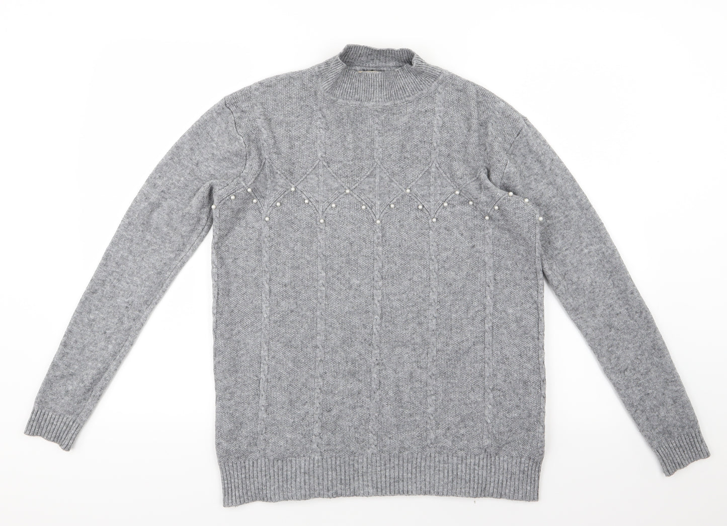 LIN.H.H. Womens Grey  Knit Pullover Jumper Size M