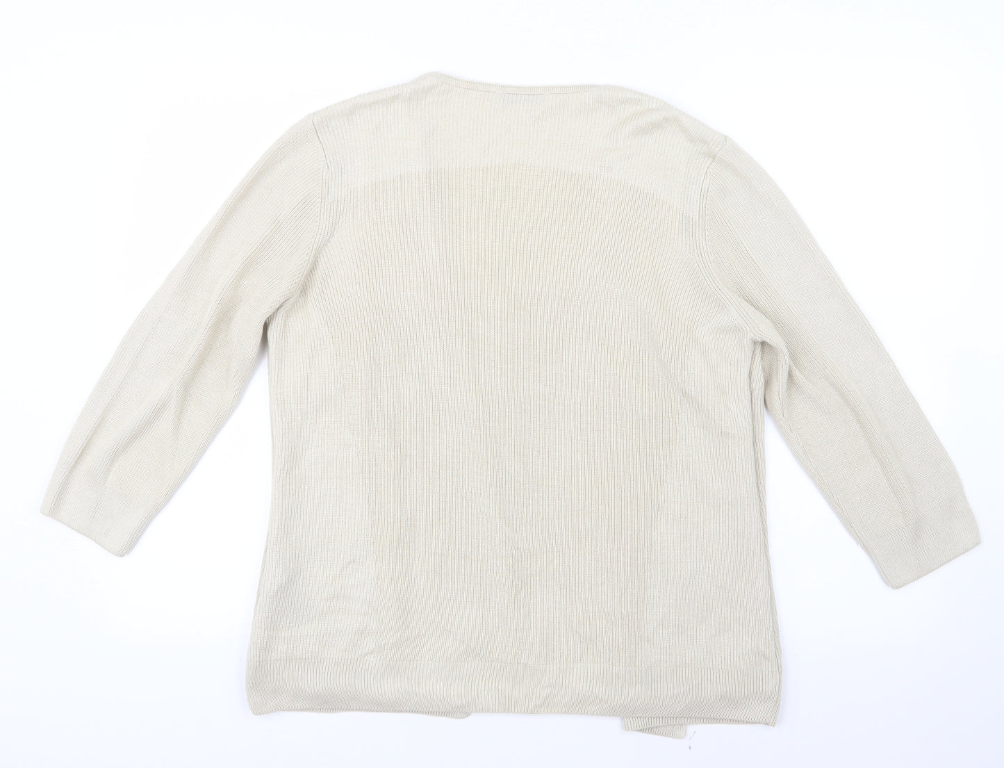 Marks and Spencer Womens Ivory  Knit Pullover Jumper Size 16  - Top and cardigan in one