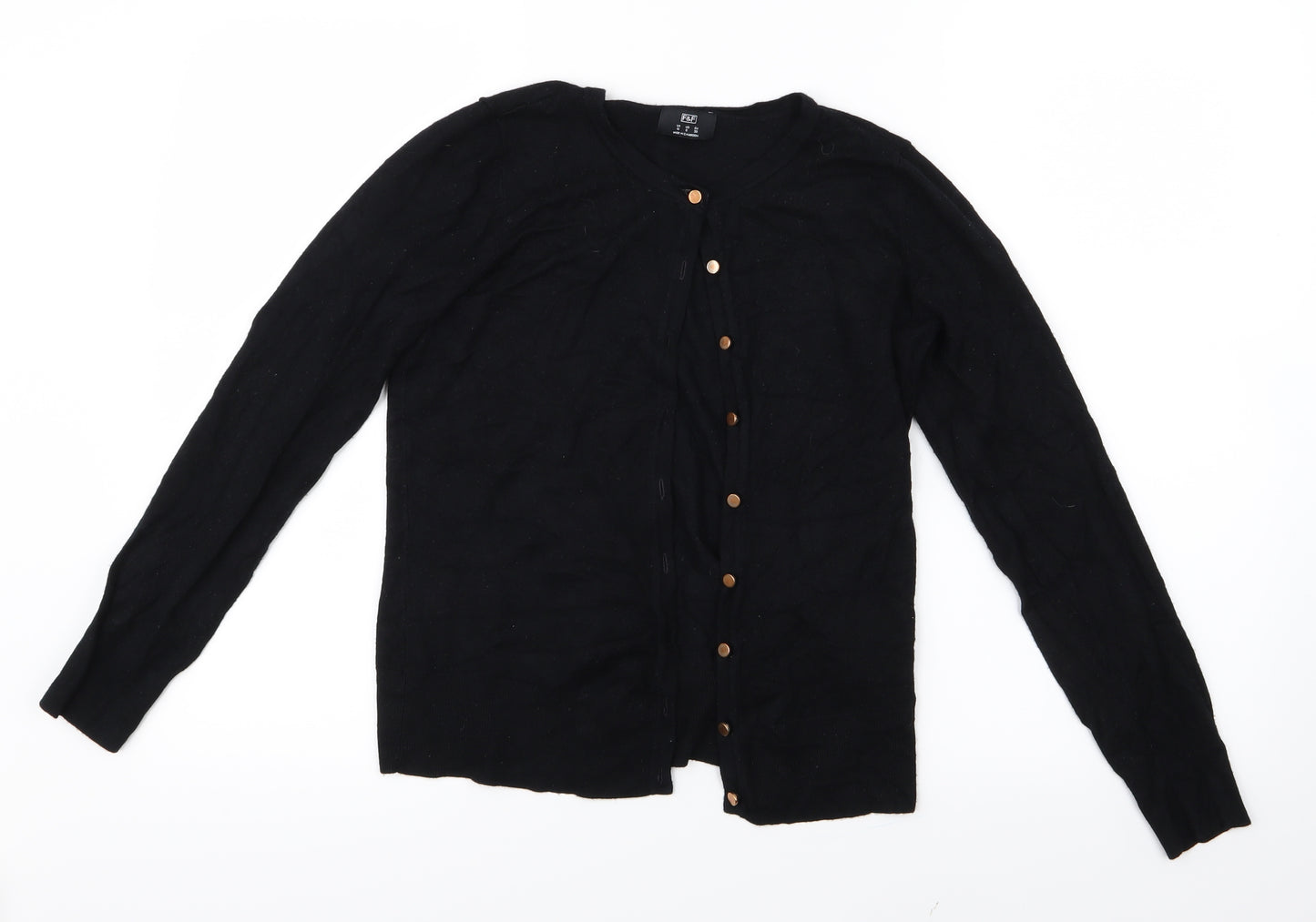 F&F Womens Black  Knit Cardigan Jumper Size 10