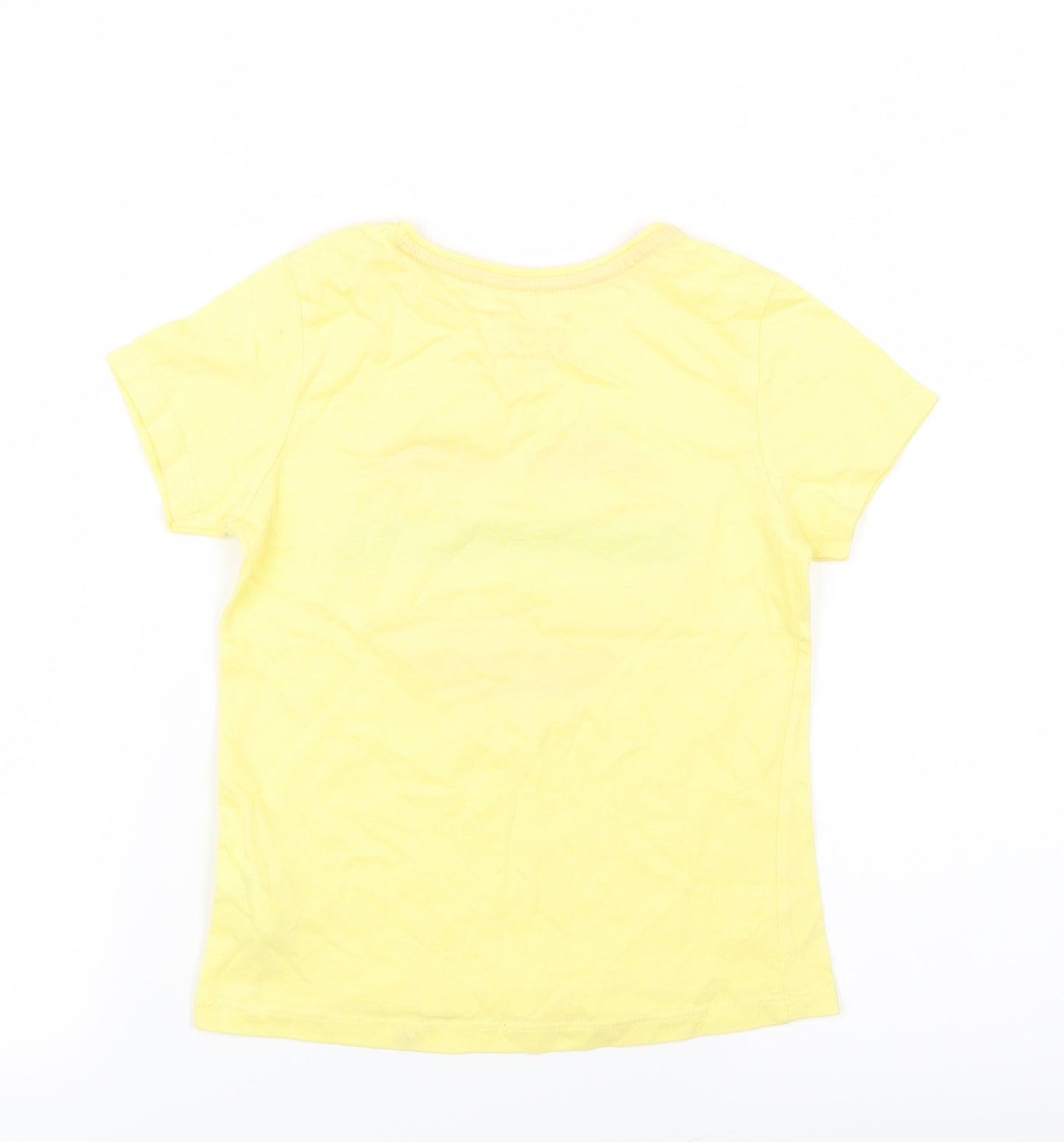 Primark Girls Yellow   Basic T-Shirt Size 5-6 Years