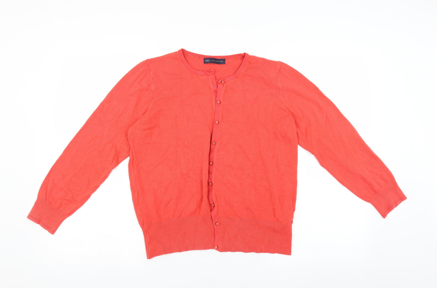 Marks and Spencer Womens Red   Cardigan Jumper Size 16