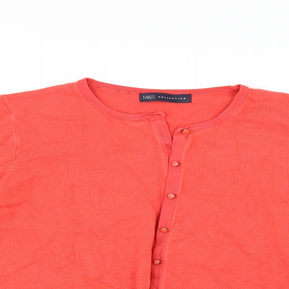 Marks and Spencer Womens Red   Cardigan Jumper Size 16