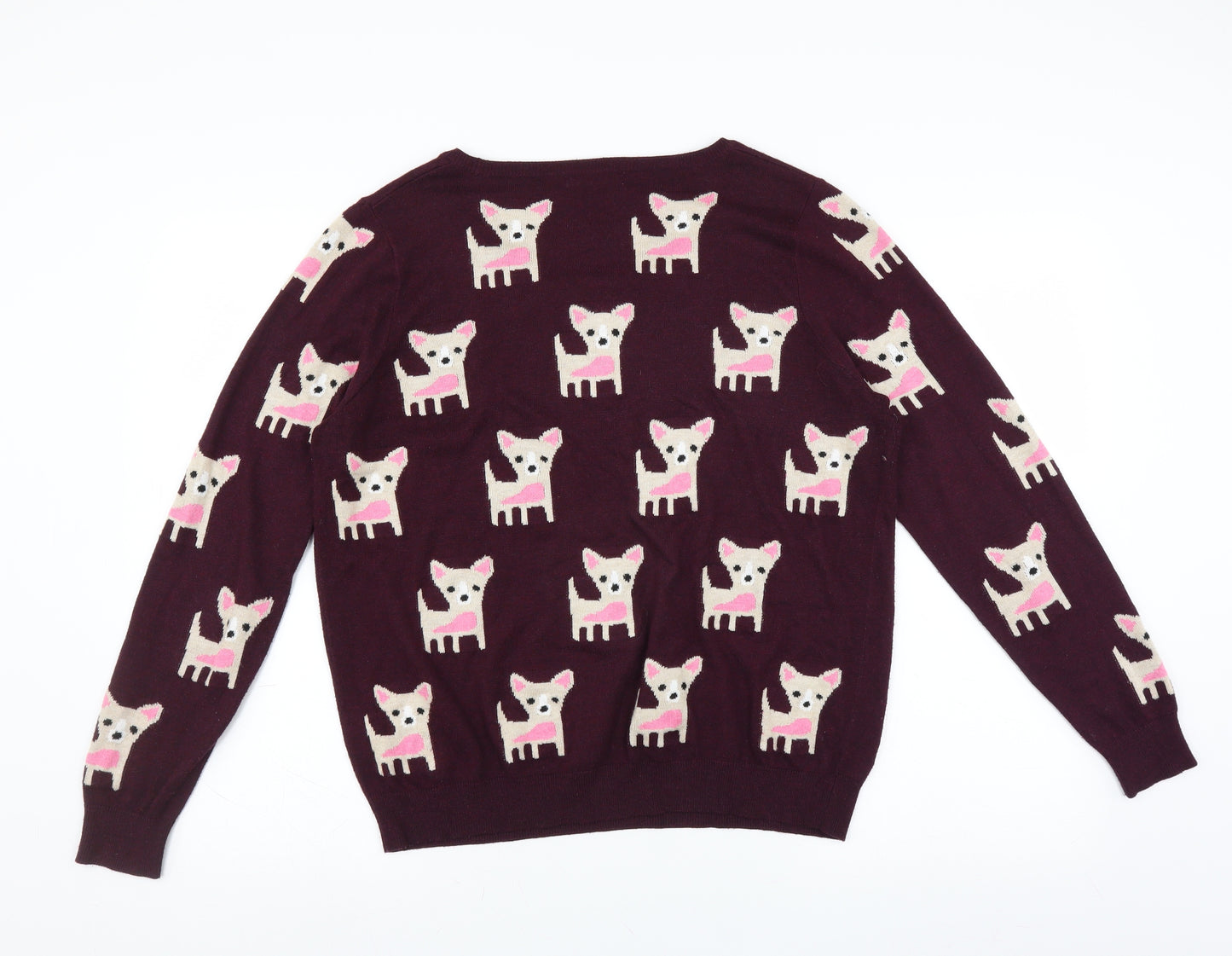 Sainsburys Womens Purple   Pullover Jumper Size 16  - Dog Print