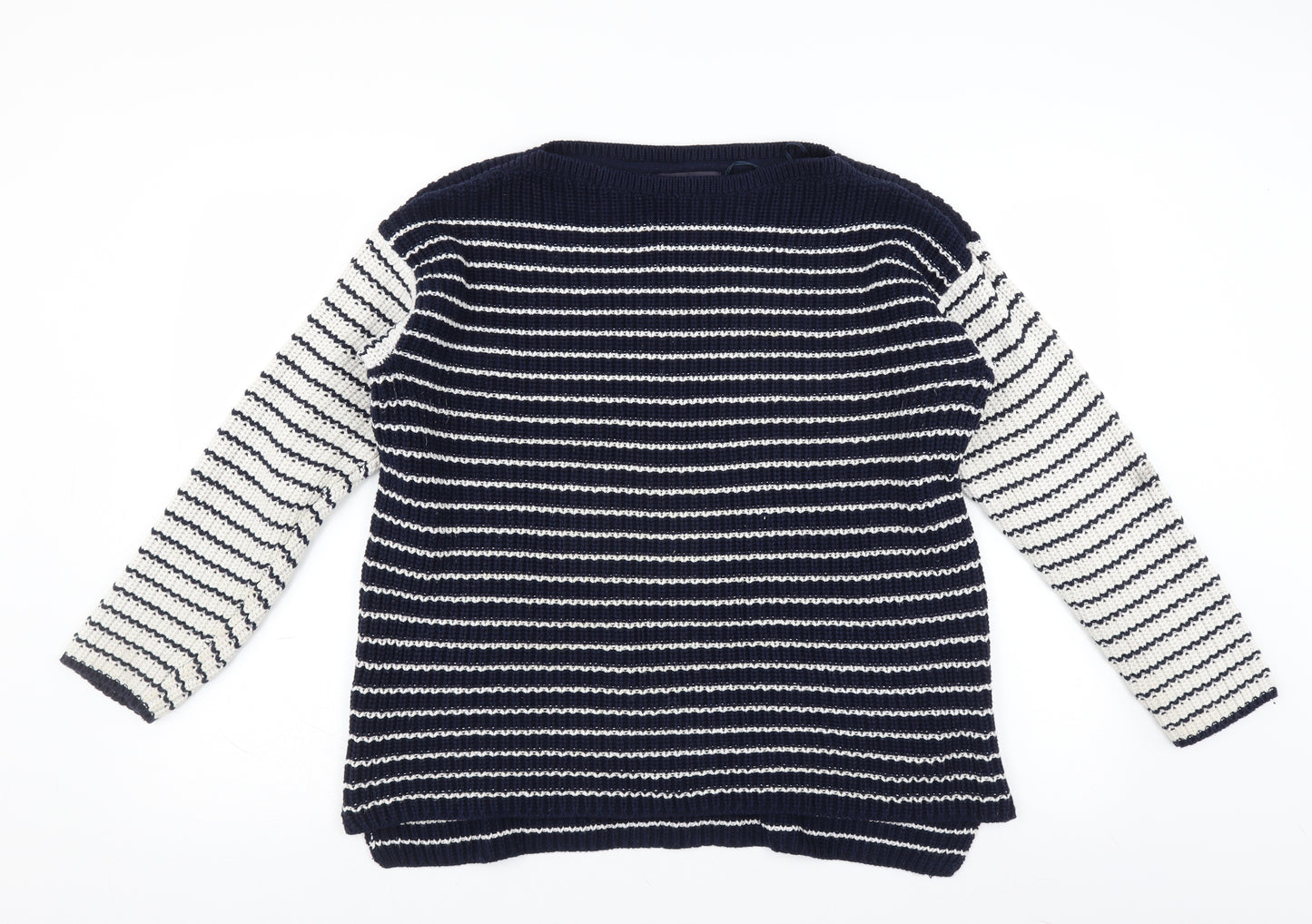 Marks and Spencer Womens Blue Striped  Pullover Jumper Size L