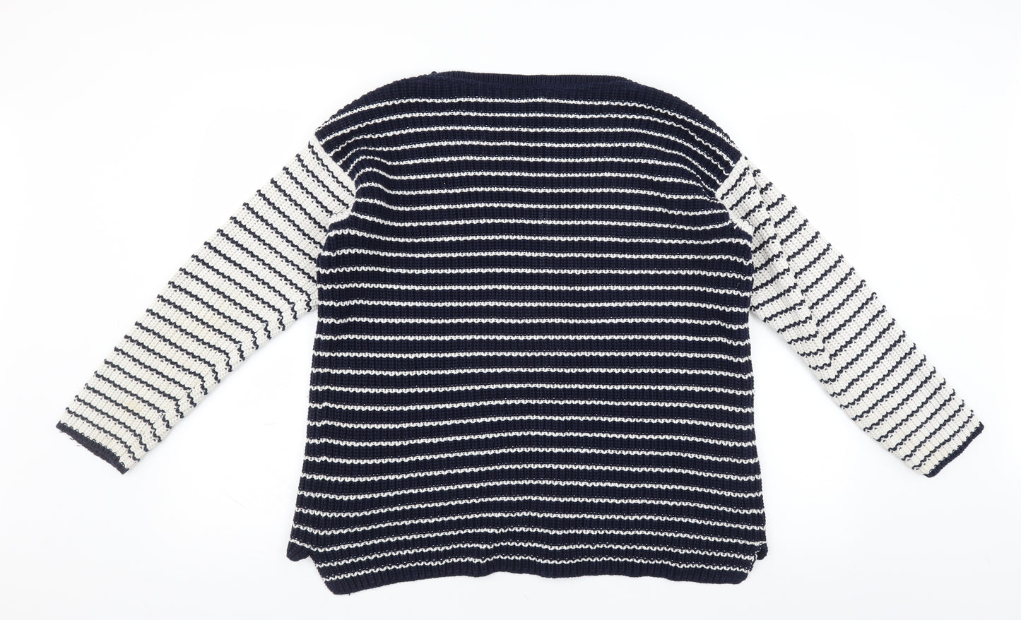 Marks and Spencer Womens Blue Striped  Pullover Jumper Size L