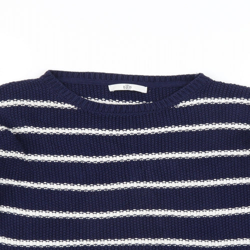 Marks and Spencer Girls Blue Striped  Pullover Jumper Size 13-14 Years