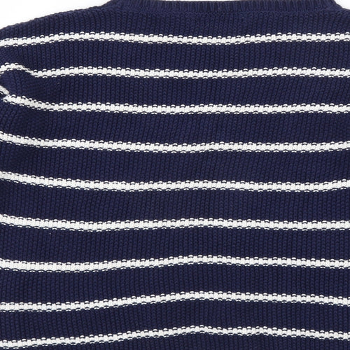 Marks and Spencer Girls Blue Striped  Pullover Jumper Size 13-14 Years