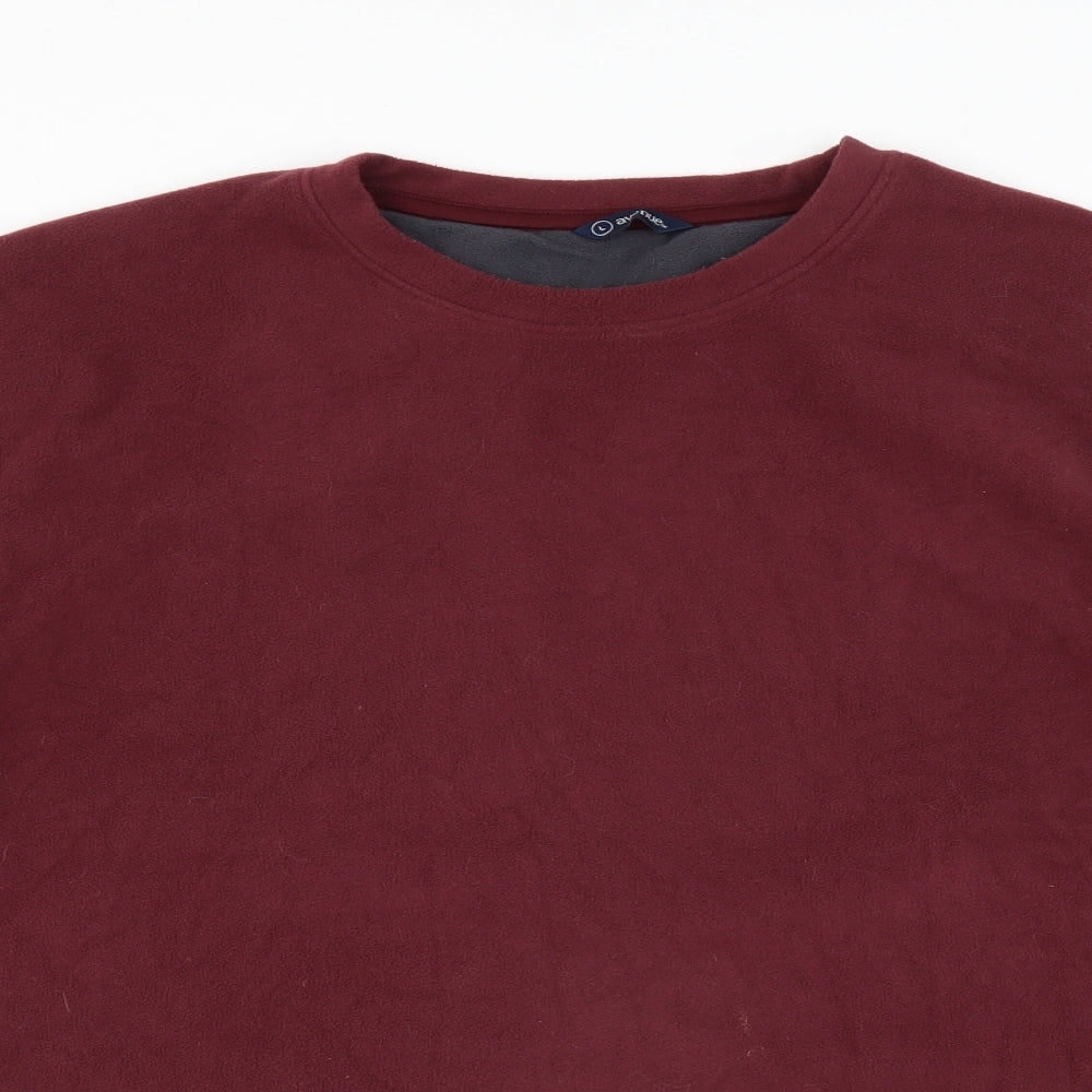 Avenue Mens Purple  Fleece Pullover Jumper Size L