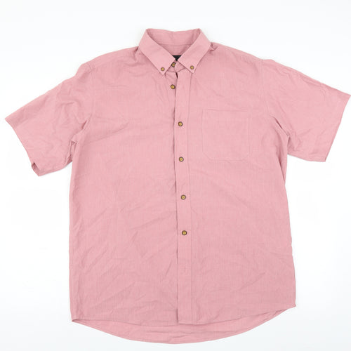 Cotton Traders Mens Pink    Button-Up Size M
