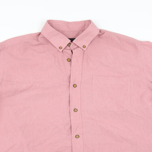 Cotton Traders Mens Pink    Button-Up Size M