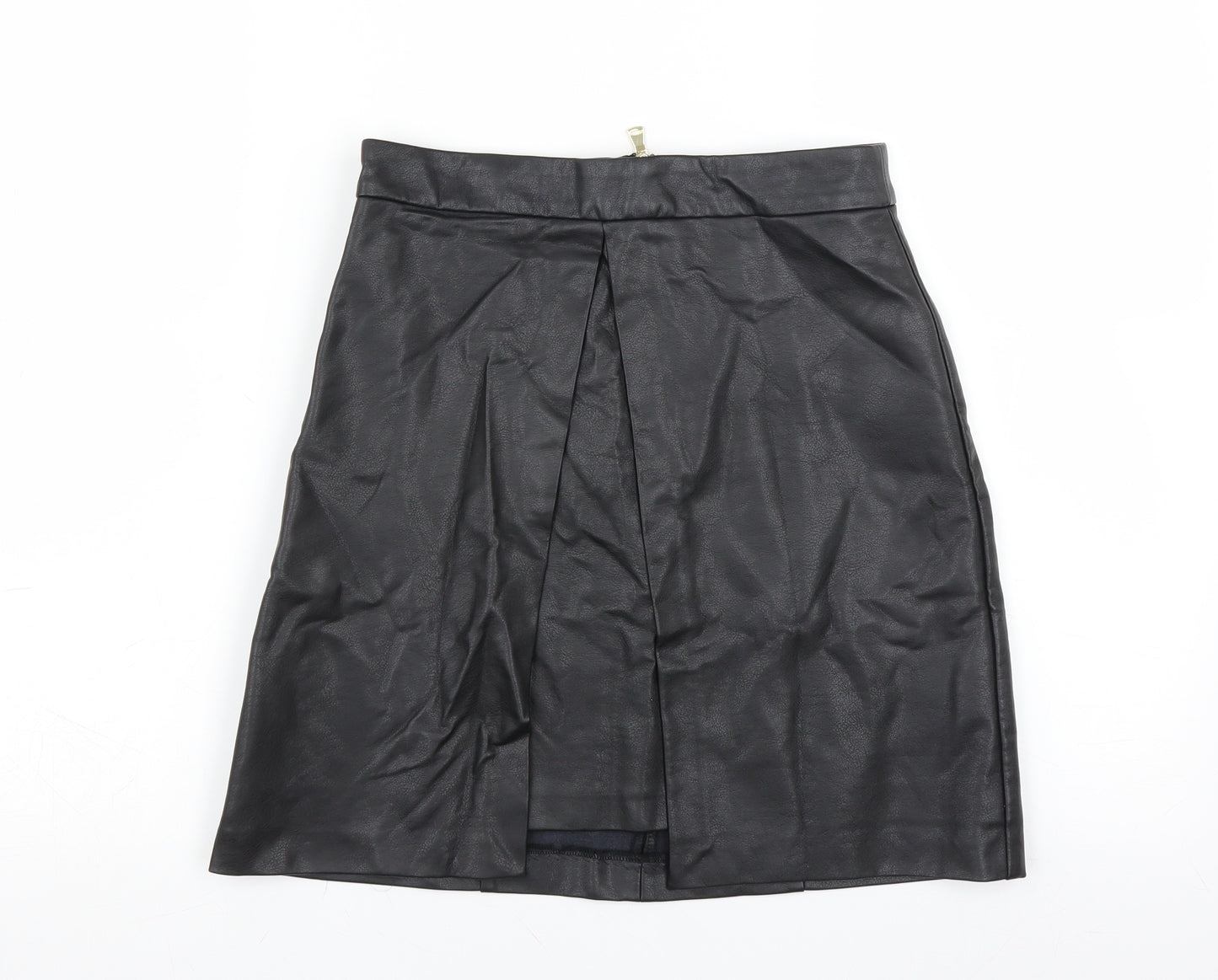 River Island Womens Black   A-Line Skirt Size 8  - pleated front