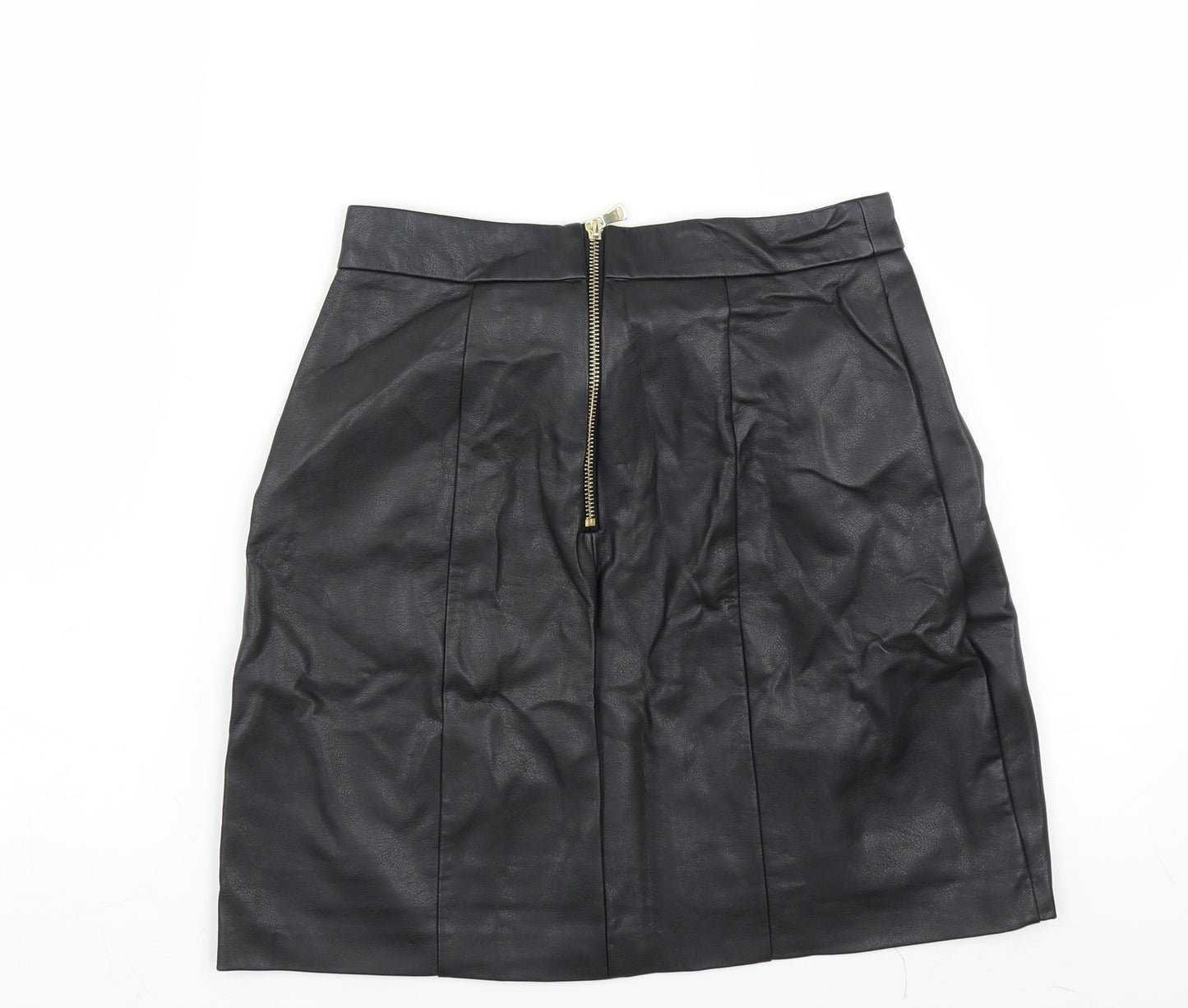 River Island Womens Black   A-Line Skirt Size 8  - pleated front