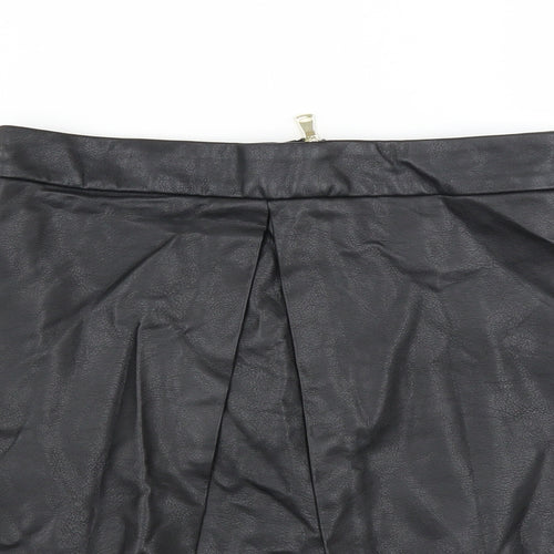 River Island Womens Black   A-Line Skirt Size 8  - pleated front