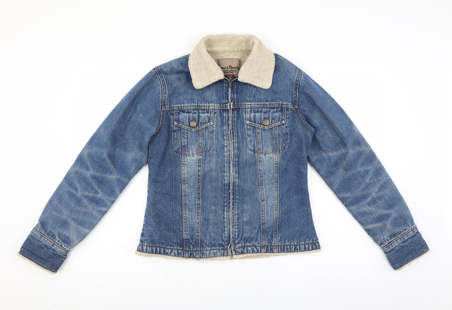 Steve & Barry's Womens Blue  Denim Jacket  Size M  - fleece lined