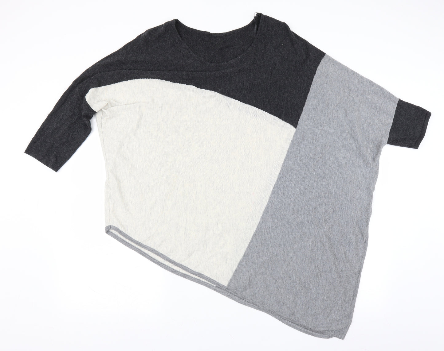Phase Eight Womens Grey   Pullover Jumper Size L  - Asymmetric Hem