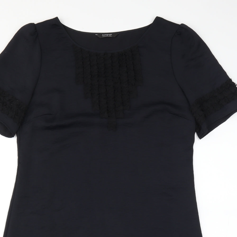 Marks and Spencer Womens Black   Shift  Size 12  - Ruffle Detail