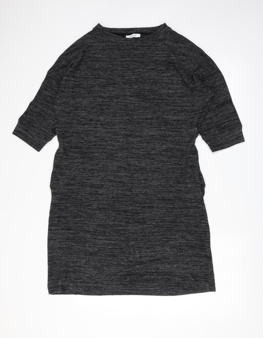 Front view of Marks & Spencer women’s grey jumper dress, size UK 12